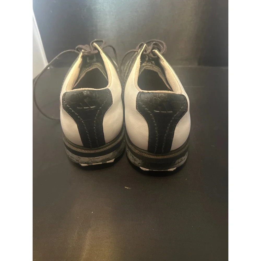 Adidas Mens Saddle Golf Shoes‎ White Black Croc Embossed 738443 Size 12.5 Sample